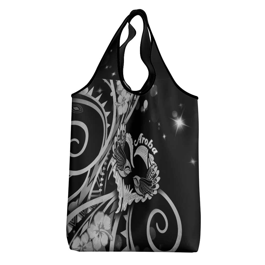 New Zealand Valentine Grocery Bag Aroha Gray Piwakawaka LT05 - Polynesian Pride