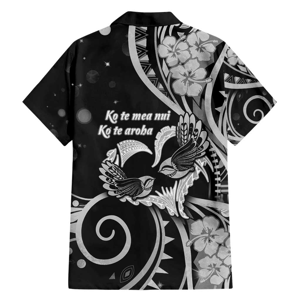 New Zealand Valentine Hawaiian Shirt Aroha Gray Piwakawaka LT05 - Polynesian Pride
