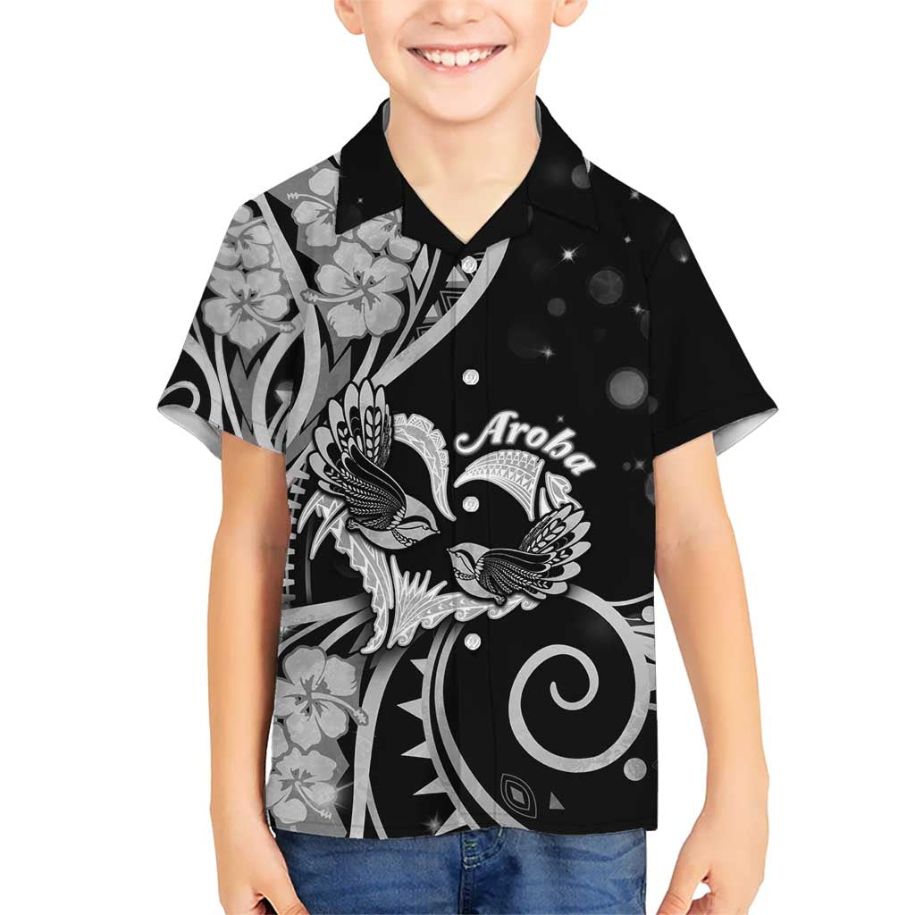 New Zealand Valentine Hawaiian Shirt Aroha Gray Piwakawaka LT05 - Polynesian Pride