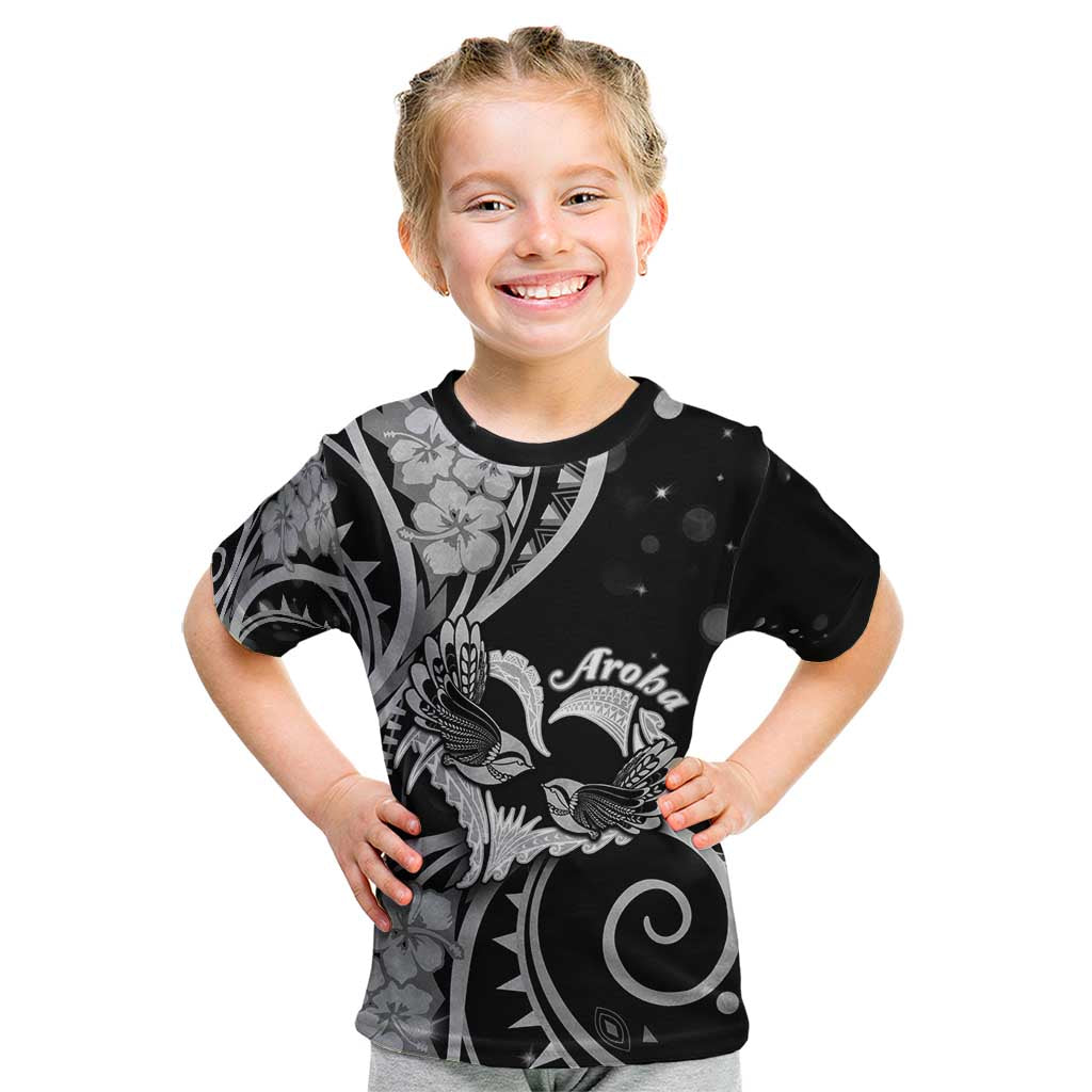 New Zealand Valentine Kid T Shirt Aroha Gray Piwakawaka