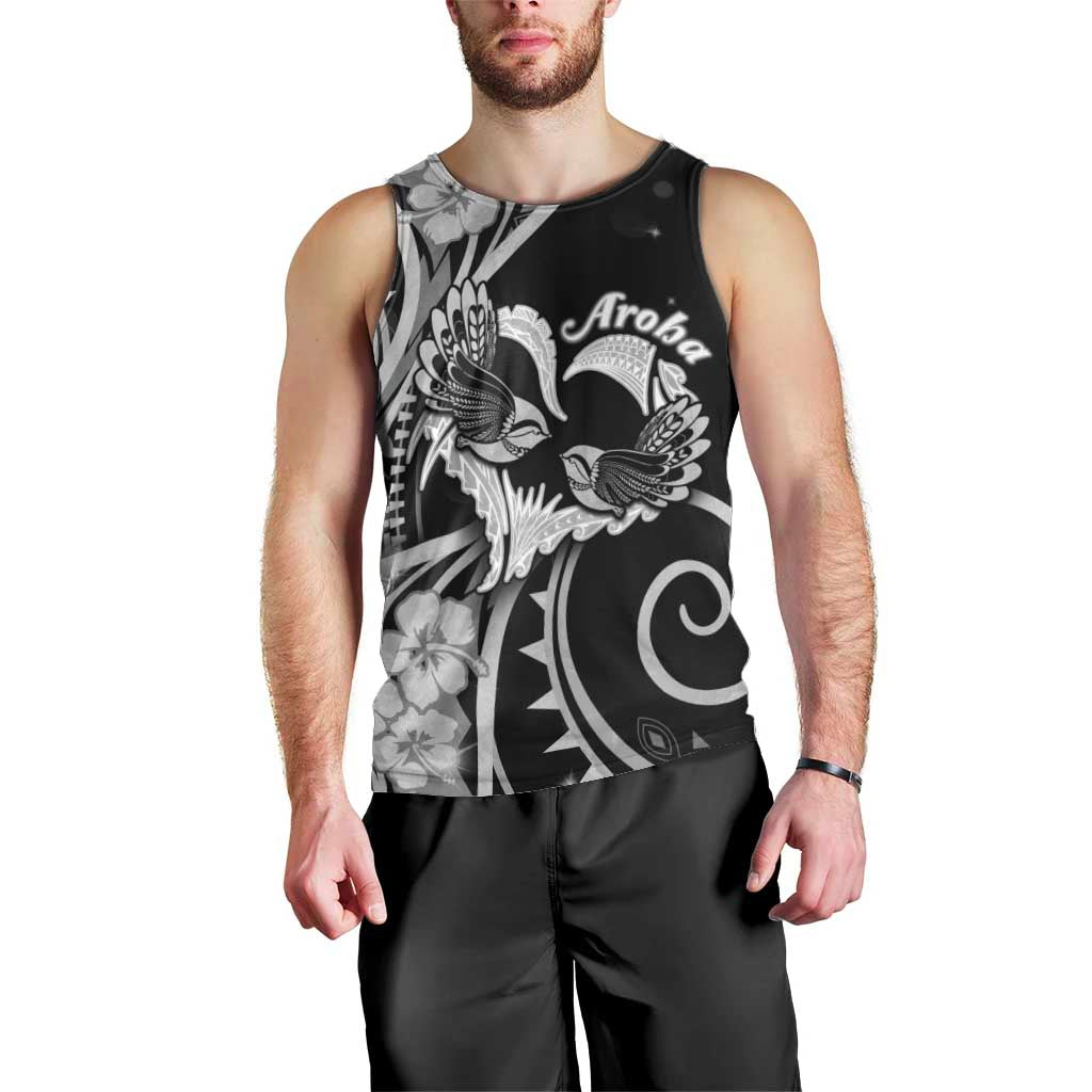 New Zealand Valentine Men Tank Top Aroha Gray Piwakawaka LT05 - Polynesian Pride