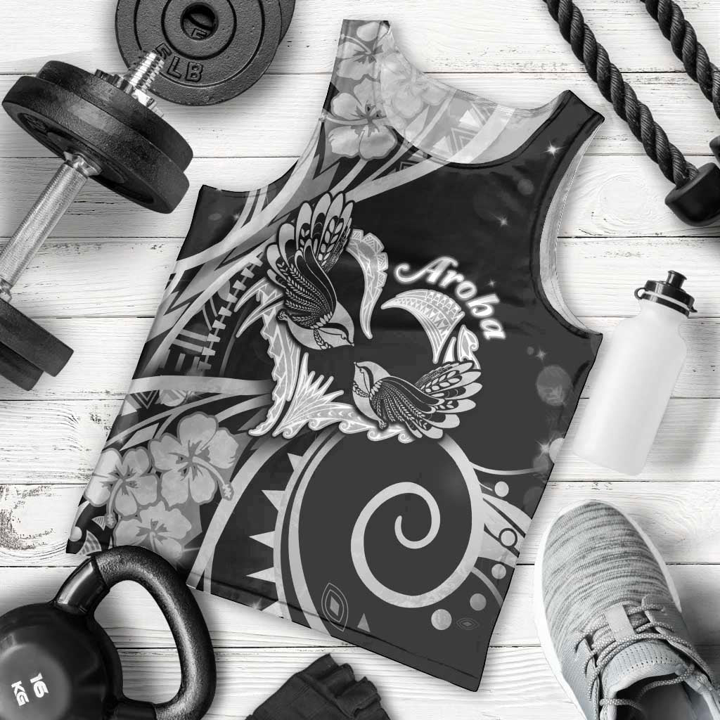 New Zealand Valentine Men Tank Top Aroha Gray Piwakawaka LT05 - Polynesian Pride