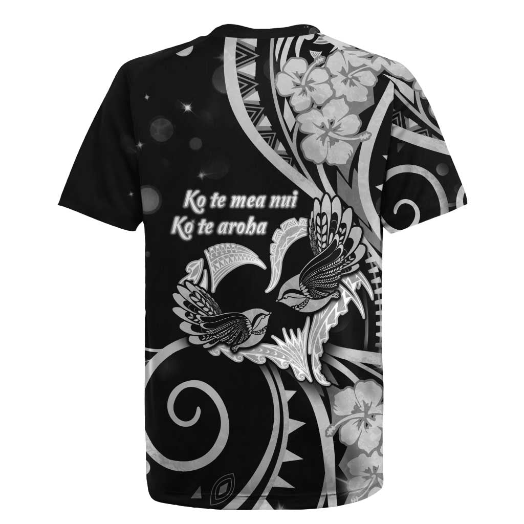 New Zealand Valentine Rugby Jersey Aroha Gray Piwakawaka