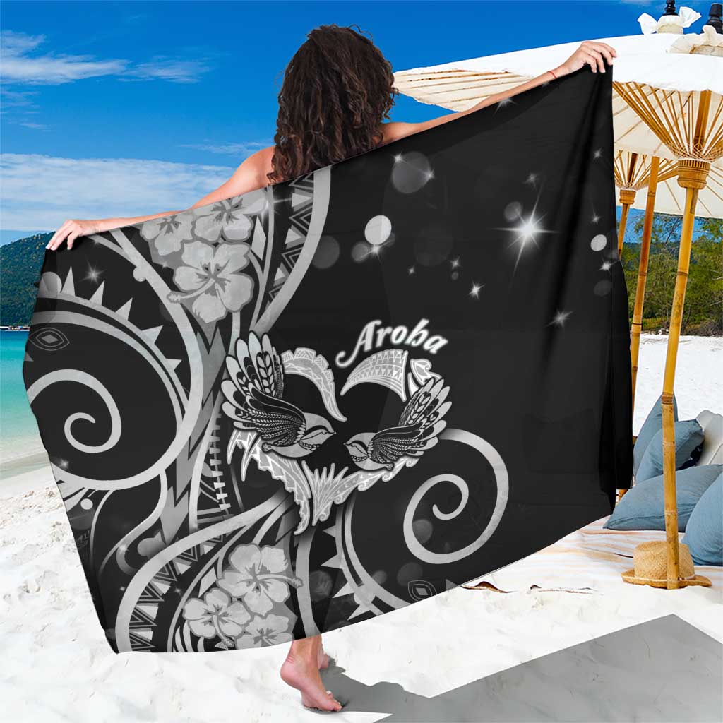 New Zealand Valentine Sarong Aroha Gray Piwakawaka