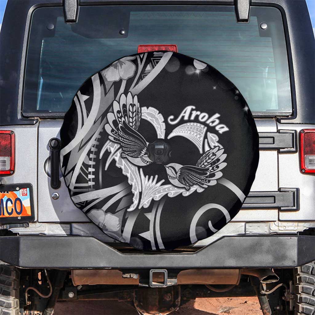New Zealand Valentine Spare Tire Cover Aroha Gray Piwakawaka LT05 Gray - Polynesian Pride
