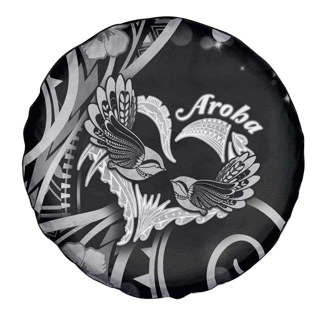 New Zealand Valentine Spare Tire Cover Aroha Gray Piwakawaka LT05 - Polynesian Pride