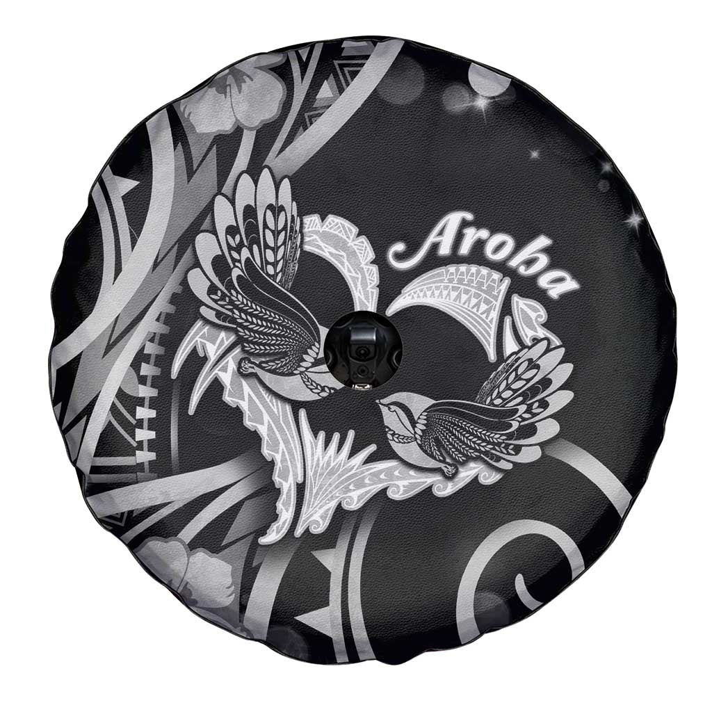 New Zealand Valentine Spare Tire Cover Aroha Gray Piwakawaka LT05 - Polynesian Pride