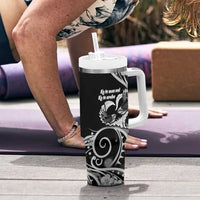 New Zealand Valentine Tumbler With Handle Aroha Gray Piwakawaka LT05 - Polynesian Pride