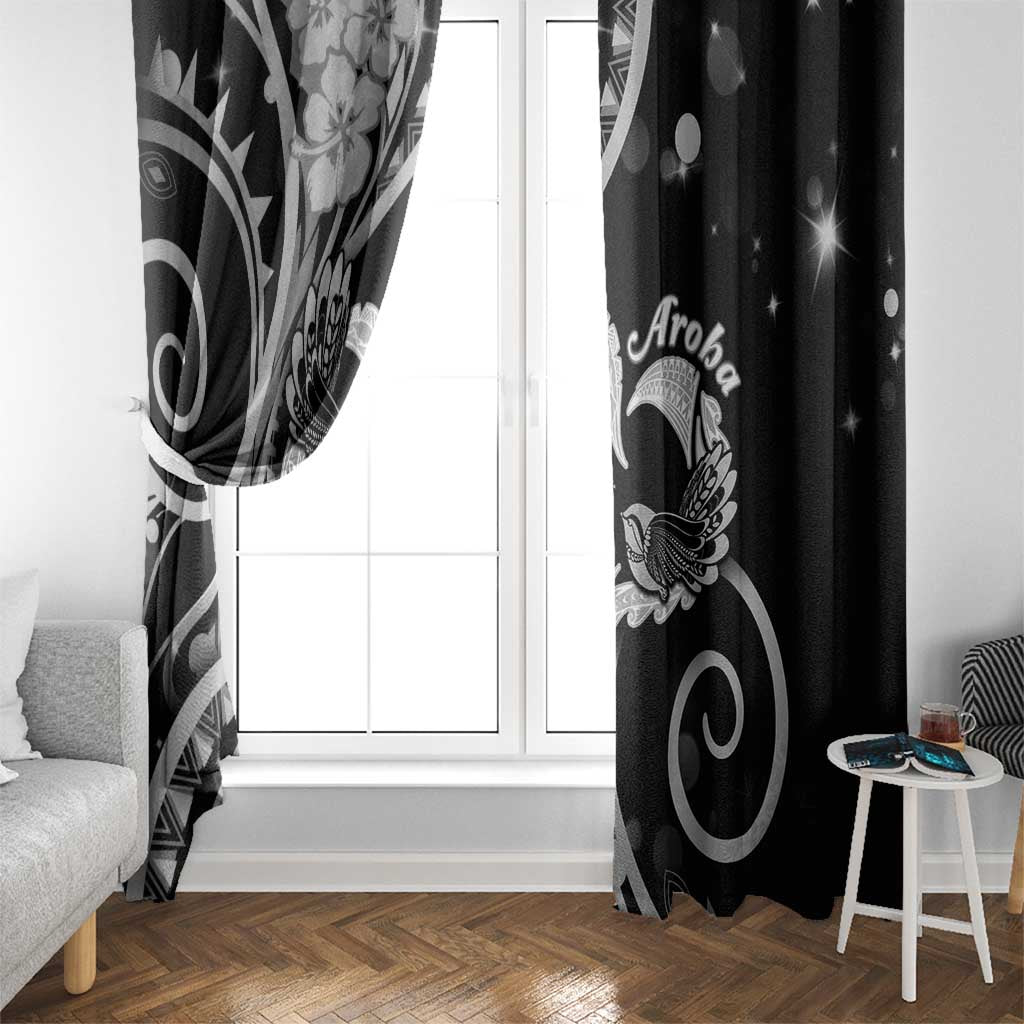 New Zealand Valentine Window Curtain Aroha Gray Piwakawaka LT05 - Polynesian Pride