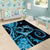 New Zealand Valentine Area Rug Aroha Cyan Piwakawaka