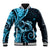 New Zealand Valentine Baseball Jacket Aroha Cyan Piwakawaka