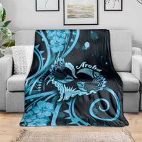 New Zealand Valentine Blanket Aroha Cyan Piwakawaka LT05 - Polynesian Pride