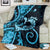 New Zealand Valentine Blanket Aroha Cyan Piwakawaka