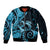 New Zealand Valentine Bomber Jacket Aroha Cyan Piwakawaka