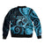 New Zealand Valentine Bomber Jacket Aroha Cyan Piwakawaka