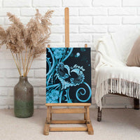 New Zealand Valentine Canvas Wall Art Aroha Cyan Piwakawaka LT05 - Polynesian Pride
