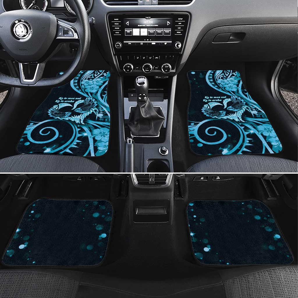 New Zealand Valentine Car Mats Aroha Cyan Piwakawaka