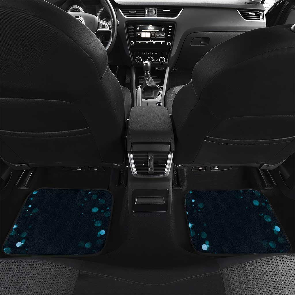 New Zealand Valentine Car Mats Aroha Cyan Piwakawaka LT05 Set 2pcs - Back Cyan - Polynesian Pride