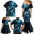 New Zealand Valentine Family Matching Mermaid Dress and Hawaiian Shirt Aroha Cyan Piwakawaka