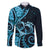 New Zealand Valentine Family Matching Off The Shoulder Long Sleeve Dress and Hawaiian Shirt Aroha Cyan Piwakawaka