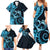 New Zealand Valentine Family Matching Summer Maxi Dress and Hawaiian Shirt Aroha Cyan Piwakawaka