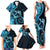 New Zealand Valentine Family Matching Tank Maxi Dress and Hawaiian Shirt Aroha Cyan Piwakawaka