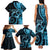 New Zealand Valentine Family Matching Tank Maxi Dress and Hawaiian Shirt Aroha Cyan Piwakawaka