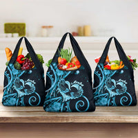 New Zealand Valentine Grocery Bag Aroha Cyan Piwakawaka LT05 3-pack One Size Cyan - Polynesian Pride