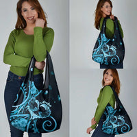 New Zealand Valentine Grocery Bag Aroha Cyan Piwakawaka LT05 - Polynesian Pride