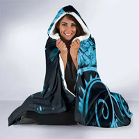 New Zealand Valentine Hooded Blanket Aroha Cyan Piwakawaka LT05 - Polynesian Pride