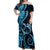 New Zealand Valentine Off Shoulder Maxi Dress Aroha Cyan Piwakawaka