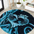 New Zealand Valentine Round Carpet Aroha Cyan Piwakawaka