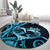 New Zealand Valentine Round Carpet Aroha Cyan Piwakawaka