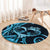 New Zealand Valentine Round Carpet Aroha Cyan Piwakawaka