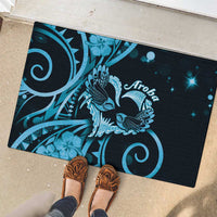 New Zealand Valentine Rubber Doormat Aroha Cyan Piwakawaka LT05 - Polynesian Pride