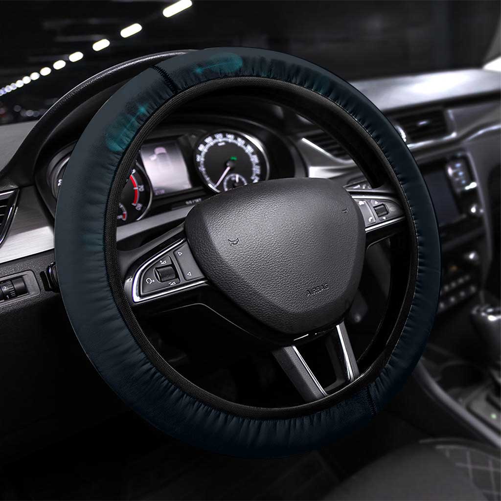 New Zealand Valentine Steering Wheel Cover Aroha Cyan Piwakawaka LT05 Universal Fit Cyan - Polynesian Pride