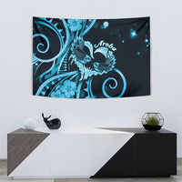 New Zealand Valentine Tapestry Aroha Cyan Piwakawaka