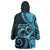 New Zealand Valentine Wearable Blanket Hoodie Aroha Cyan Piwakawaka