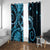 New Zealand Valentine Window Curtain Aroha Cyan Piwakawaka