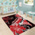 Hawaii Valentine Day Area Rug Polynesian Hibiscus Art Style Red