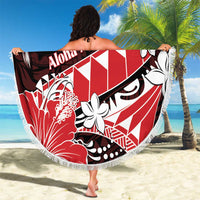 Hawaii Valentine Day Beach Blanket Polynesian Hibiscus Art Style Red LT05 - Polynesian Pride