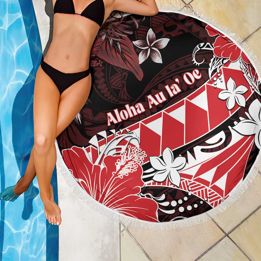 Hawaii Valentine Day Beach Blanket Polynesian Hibiscus Art Style Red LT05 - Polynesian Pride
