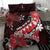 Hawaii Valentine Day Bedding Set Polynesian Hibiscus Art Style Red