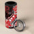 Personalised Hawaii Valentine Day 4 in 1 Can Cooler Tumbler Polynesian Hibiscus Art Style Red