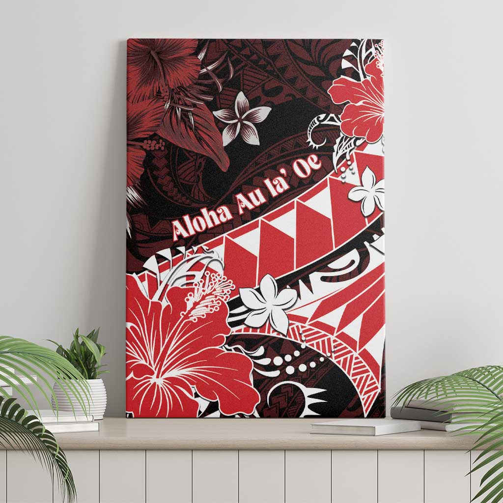 Hawaii Valentine Day Canvas Wall Art Polynesian Hibiscus Art Style Red LT05 - Polynesian Pride