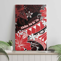 Hawaii Valentine Day Canvas Wall Art Polynesian Hibiscus Art Style Red LT05 - Polynesian Pride