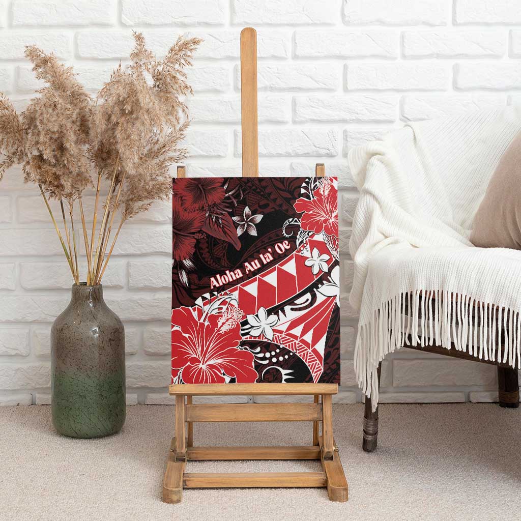 Hawaii Valentine Day Canvas Wall Art Polynesian Hibiscus Art Style Red LT05 - Polynesian Pride