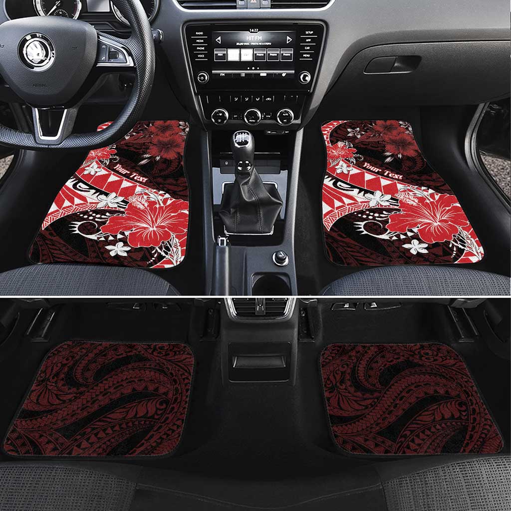 Hawaii Valentine Day Car Mats Polynesian Hibiscus Art Style Red