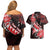 Personalised Hawaii Valentine Day Couples Matching Off Shoulder Short Dress and Hawaiian Shirt Polynesian Hibiscus Art Style Red