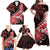 Personalised Hawaii Valentine Day Family Matching Off Shoulder Maxi Dress and Hawaiian Shirt Polynesian Hibiscus Art Style Red